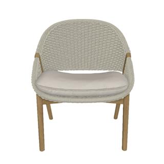 Elio Teak Tekli Koltuk - Weave Linen - Minder: Oturum ve Sırt Dahil - Cuschion: Natte Dune (06)  - Kategori D