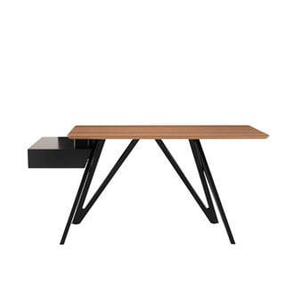 Ennea Çalışma Masası-Base Black Stained Ash-Tabla Walnut Top