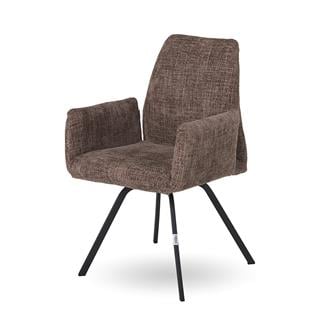 Ergo Kollu Yemek Sandalyesi-Fabric Regenade (410) Wood (3521)-Base Matt Black