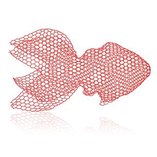 Fish Large Fish Statue-Fluorescent Red (5088)