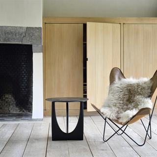 Geometric Oak Yan Sehpa-Black