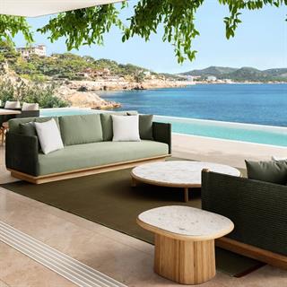 Kettal Giro Teak Grey Side Table