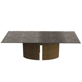 Meridiani Gong Glossy Grey Stone Dining Table