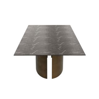 Meridiani Gong Glossy Grey Stone Dining Table