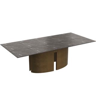 Meridiani Gong Glossy Grey Stone Dining Table