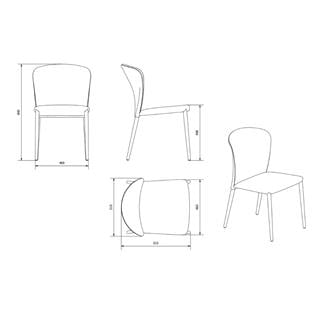 Bontempi Grace Silver Armless Chair