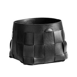 Ralph Lauren Hailey Large Black Leather Basket