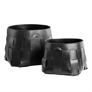 Ralph Lauren Hailey Large Black Leather Basket