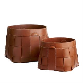 Ralph Lauren Hailey Small Saddle Leather Basket