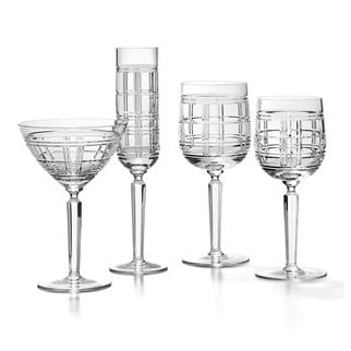 Ralph Lauren Hudson Plaid White Wine Glass