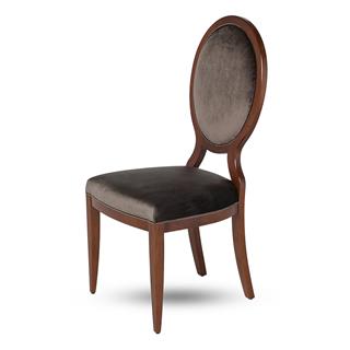 Hugo Kolsuz Sandalye - Fab:Diamond Mud S3A49 - Fin:OO - Antique walnut-coloured On Shallac Base- 50x56/106/47