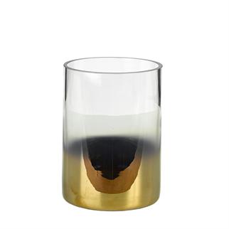 Pols Potten Gold Hurricane Clear Medium Vase