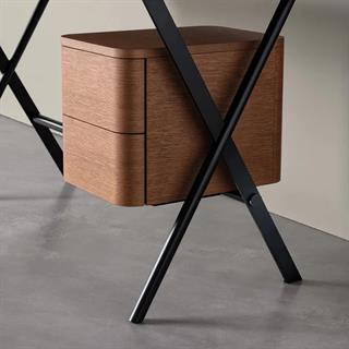 Jasper Yazı Masası-Base Matt Black Metal-Top Oak Tobacco