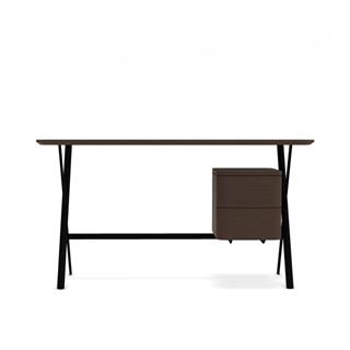 Jasper Yazı Masası-Base Matt Black Metal-Top Oak Tobacco