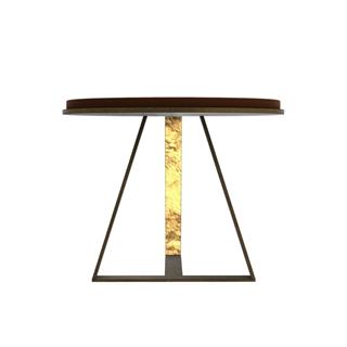 Judd Yan Sehpa- (50)-Base Bronzed Brass - Top Glossy Brick Lacquer