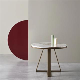 Judd Yan Sehpa- (50)-Base Bronzed Brass - Top Glossy Brick Lacquer