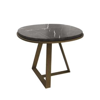 Judd Yan Sehpa- (50)-Base Bronzed Brass -Top Grey Stone Glossy Marble