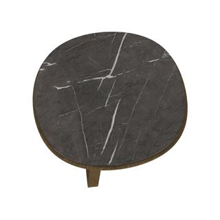 Judd Yan Sehpa- (50)-Base Bronzed Brass -Top Grey Stone Glossy Marble
