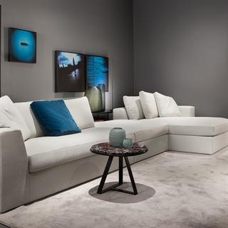 Judd Yan Sehpa- (50)-Base Bronzed Brass -Top Grey Stone Glossy Marble