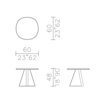 Meridiani Judd 60 Grey Stone Yan Sehpa
