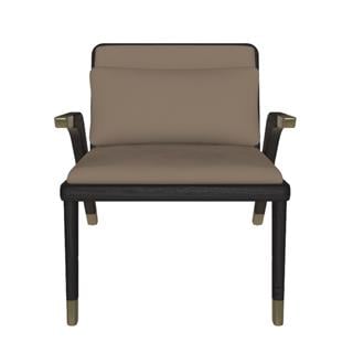 Lady Tekli Koltuk-Frame Oak (L110)-Decorative Details Aged Brass (M328)-Seat and Back Cushion Renna (TTENO006)