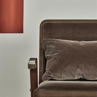 Lady Tekli Koltuk-Frame Solid Walnut (L006)-Decorative Details Aged Brass (M328)-Seat and Back Cushion Cappuccino (TEVS007)