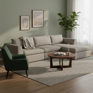 Meridiani Louis Grey Köşe Kanepe