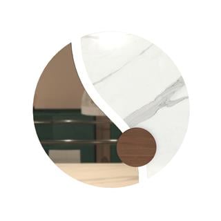 Luxor Ayna (70)-Bronze Mirrored (C301)-Marble Calacatta Glossy (CM012)-Decorative Detail Veneer Walnut (L036)