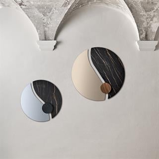 Luxor Ayna (90)-Bronze Mirrored (C301)-Marble Calacatta Glossy (CM012)-Decorative Detail Veneer Walnut (L036)