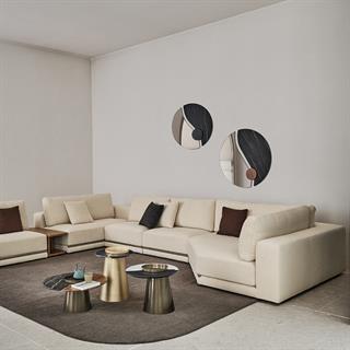 Luxor Ayna-Silver Mirrored (C302)-Marble Noir Desir Matt (CM025)-Decorative Detail Veneer Walnut (L036)