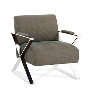 Madison Tekli Koltuk-Finish-Stp-02-1 (White Stainless Steel High Sheen) - Kumaş F042