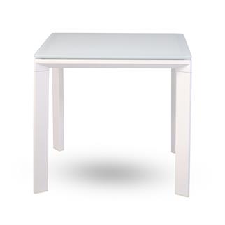 Magic İz Kalmayan Camlı Masa - Beyaz Frame/Beyaz Cam - 80X80X73.5H