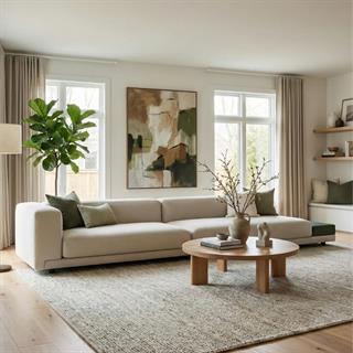 Meridiani Max Beige İkili Kanepe