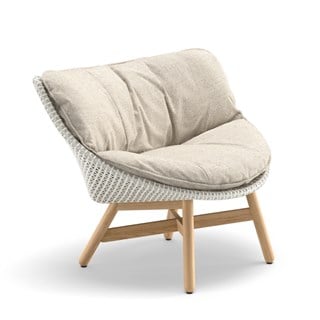 Mbrace Alçak Sırtlı Lounge Tekli Koltuk-Ayak Teak-Sea Salt(Sunbrella Minder Dahil)