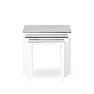 Metal White Nesting Tables (Set of 3)