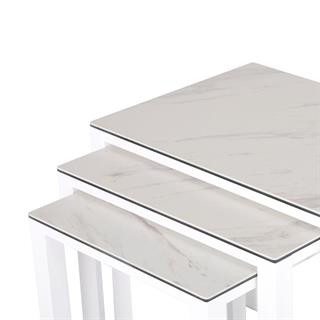 Metal White Nesting Tables (Set of 3)