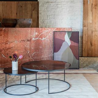 Ethnicraft Nesting Bronze Yuvarlak İkili Orta Sehpa Takımı