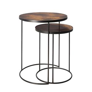 Ethnicraft Nesting Bronze Yuvarlak İkili Yan Sehpa Takımı