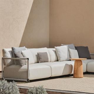 Nodi 3 lü Kanepe Modül Sol Kollu L Koltuk- Frame Wenge -Weave Linen - Minder : 3 lü Oturum ve Sırt Dahil - Cuschion: Washed Linen(E83)  - Kategori E