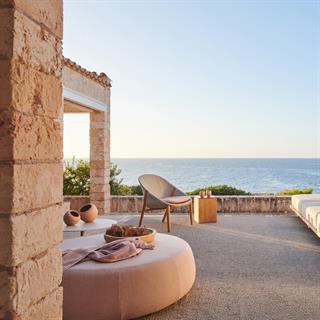 Tribu Nomad Ochre Yuvarlak Puf