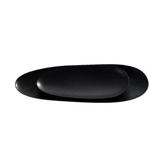 Object Thin Oval Board Aksesuar-Black-Mahogany