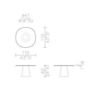 Meridiani Owen 110 Sahara Noir Table