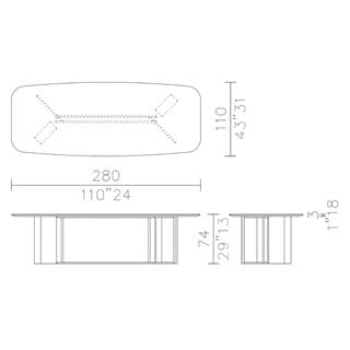 Meridiani Plinto 280 Grey Stone Dining Table
