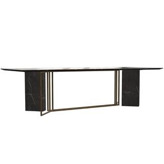 Meridiani Plinto Glossy Grey Stone Rectangular Dining Table