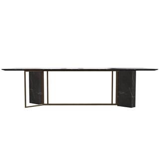 Meridiani Plinto Glossy Grey Stone Rectangular Dining Table