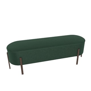 Puffoso Bench-Frame Dark Brass (M028)-Covering Fabric Pine (TEBQ007)
