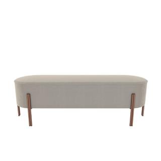 Puffoso Bench-Frame Lacquered Rose Gold (M329)-Covering Fabric Light Grey (TEBQ018)