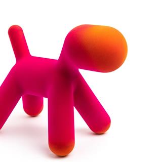 Puppy Abstract Plastic Dog- Fuchsia/Orange (12)