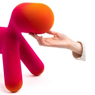 Puppy Abstract Plastic Dog- Fuchsia/Orange (12)