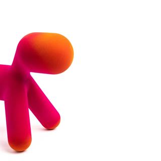 Puppy Abstract Plastic Dog- Fuchsia/Orange (12)